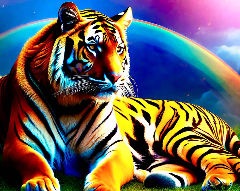 Rainbow Tiger by SourVikings on DeviantArt