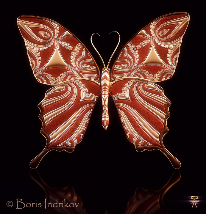 Symbol Butterfly 4 3d