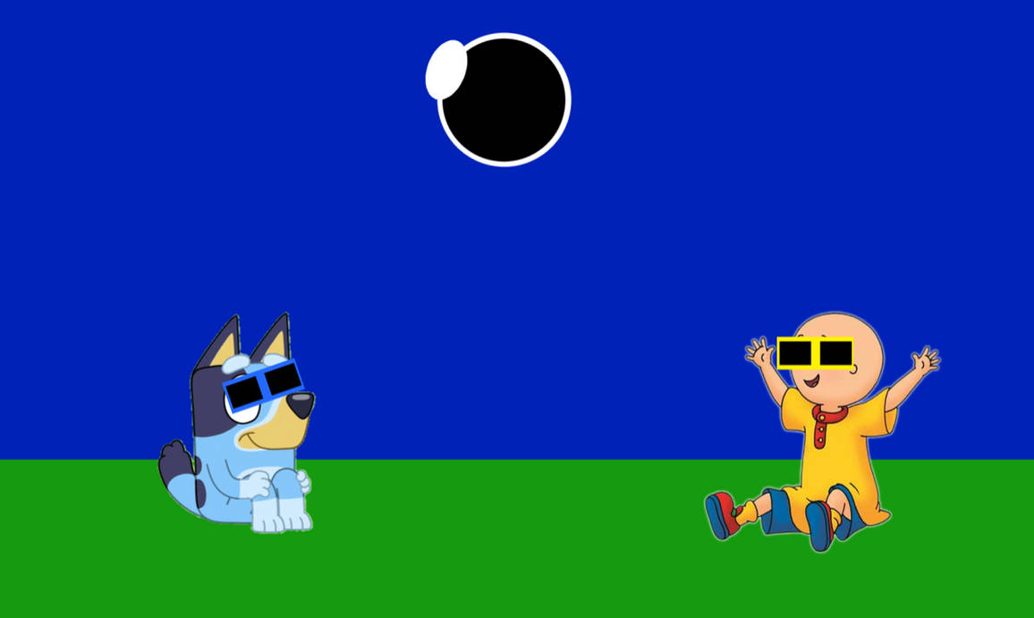 Bluey Solar System Bluey and Caillou watches the solar eclipse by dioqe on DeviantArt