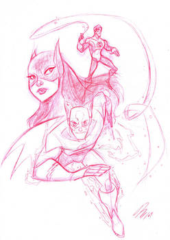 Flash, Batgirl n Green Lantern