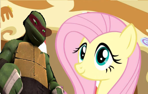 Fluttershy and Raph by NinjaTurtleFangirl on DeviantArt