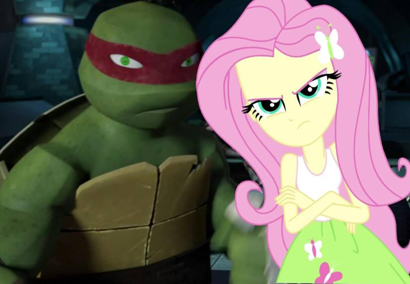 Fluttershy and Raph are not amused by NinjaTurtleFangirl on DeviantArt