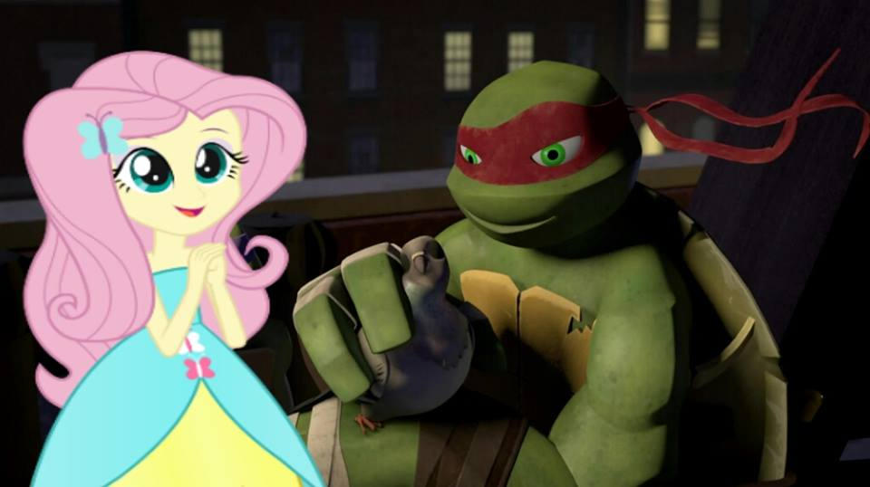 Fluttershy and Raph by NinjaTurtleFangirl on DeviantArt