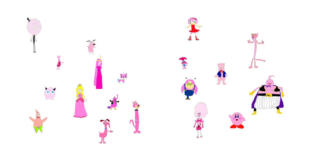 Pink Characters Icon Famous pink characters by mountainchickens on DeviantArt