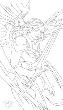 Aether Wing Kayle LineART