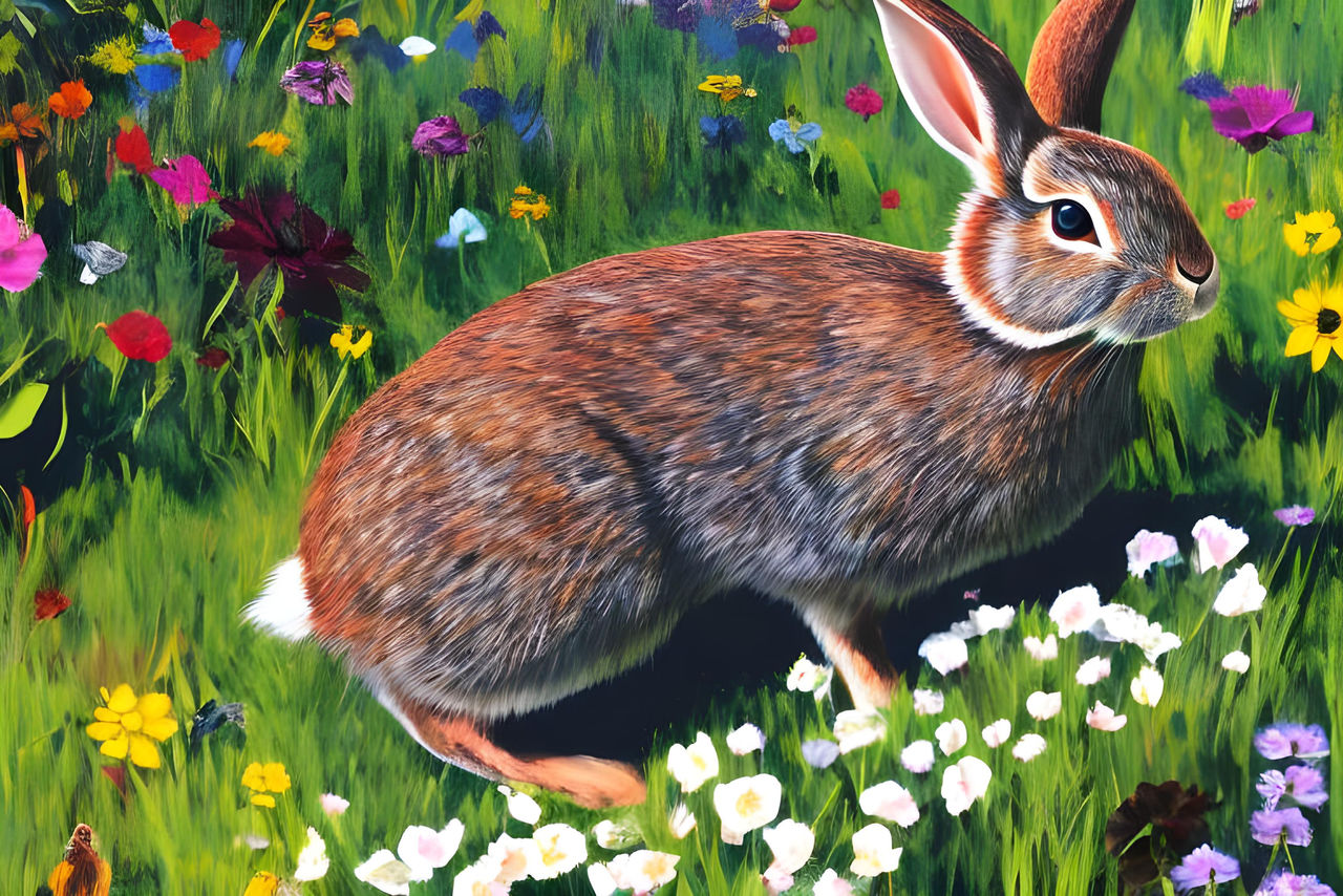 Woman Rabbit Meadow Meadow Rabbit by SyphaTechno on DeviantArt