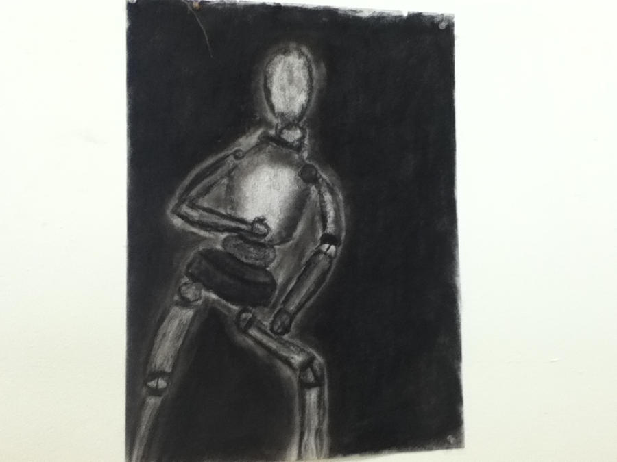 Charcoal Art. Manikin guy