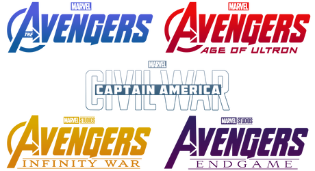 Vector Logos for Avengers 1-4 and Civil War