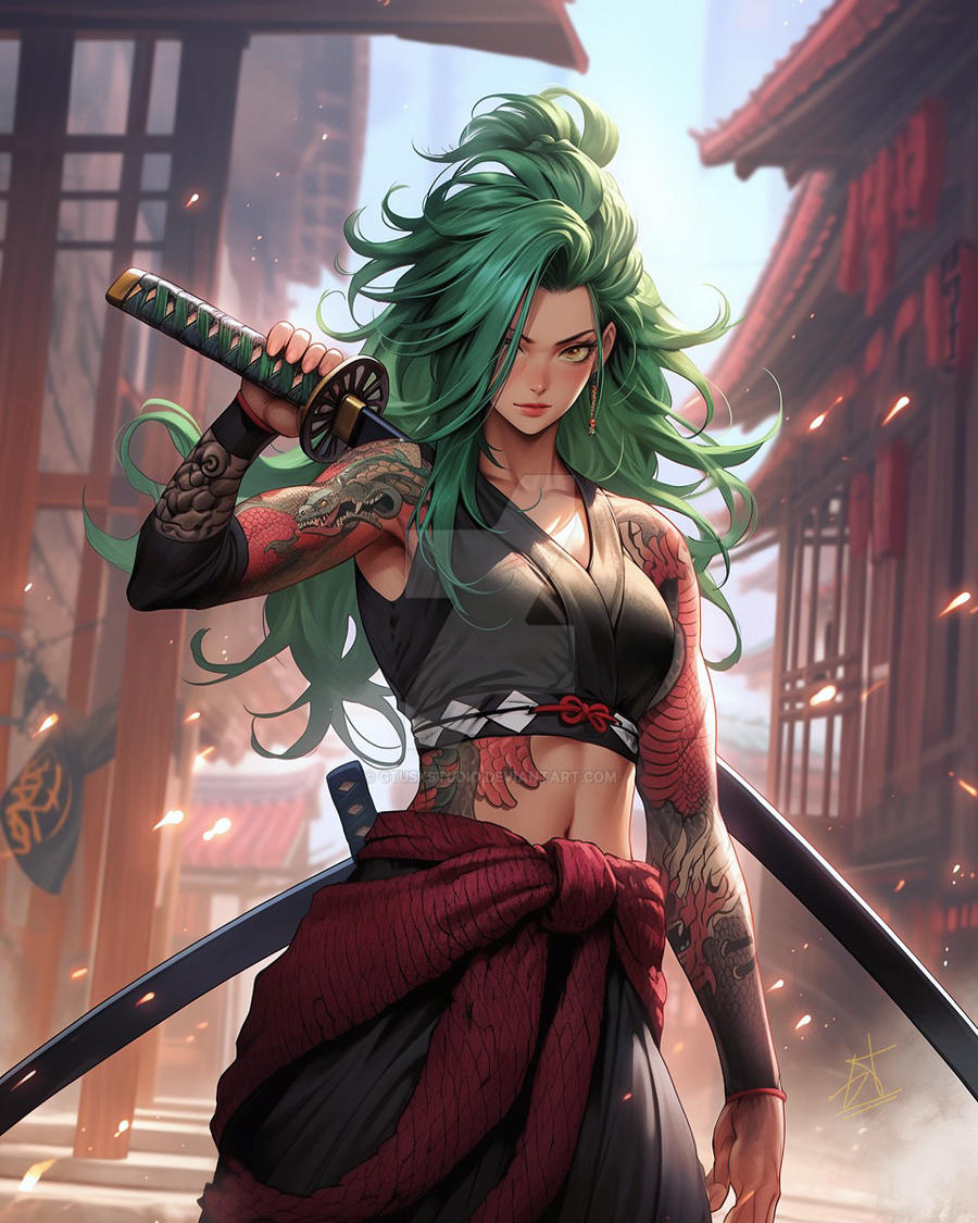 Cod Green Samurai The famous Green Haired Samurai - Samurai Special by GtuskStudio on ...