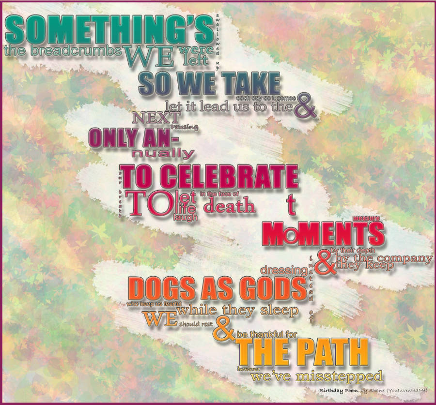 BDay Poem Typography: Shane by KiwiBri