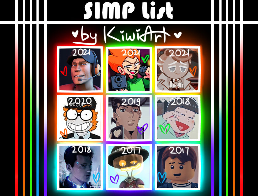 Simp List by Kiwi Art by NastyaZarZaraX on DeviantArt
