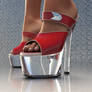 Red and Clear Platform Stiletto Heels