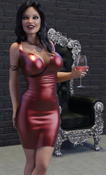 Reina - Sexy Red Leather Dress