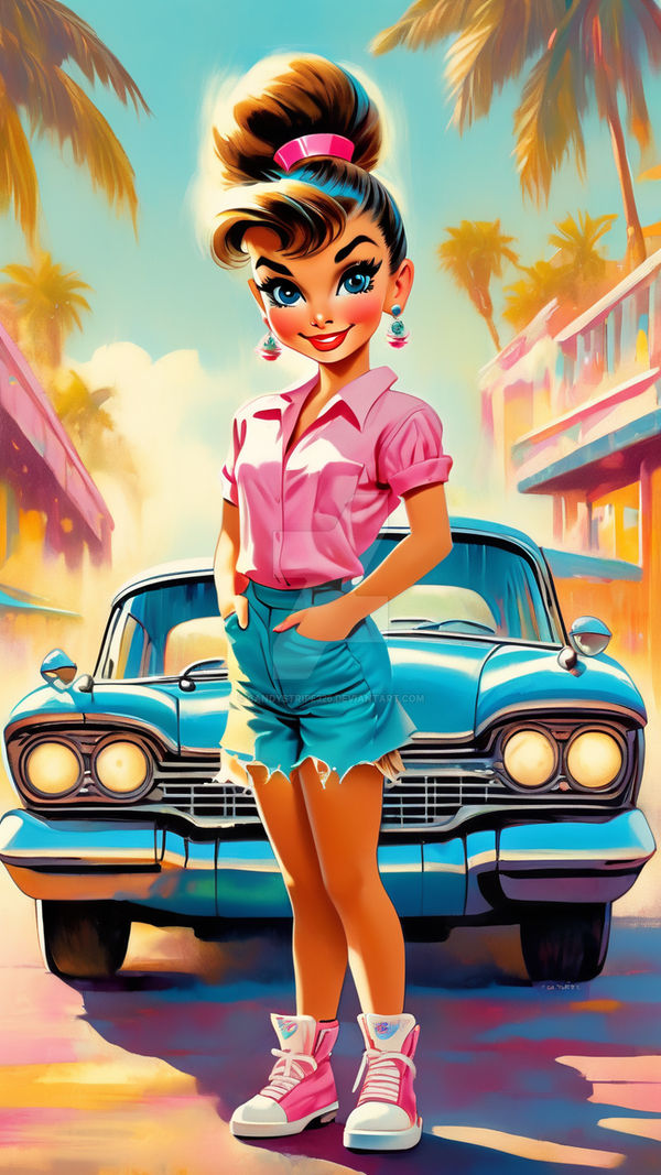 Deviantart Woman Car Car Hop California Girl by Candystripe326 on DeviantArt