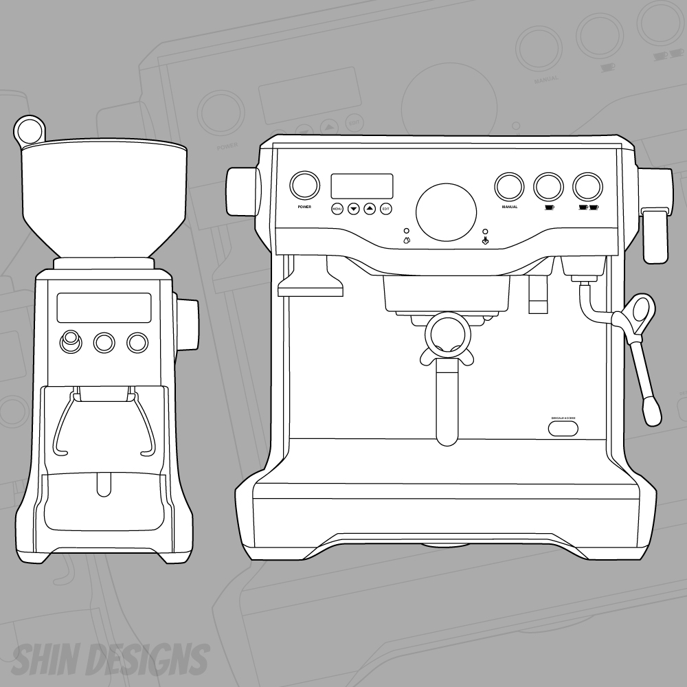 Vector Line art Coffee Machine by Shindesigns02 on DeviantArt