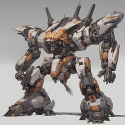 mecha with Genu recurvatum legs