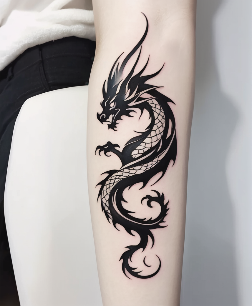 Minimal Dragon Tattoo by Galaxithus on DeviantArt