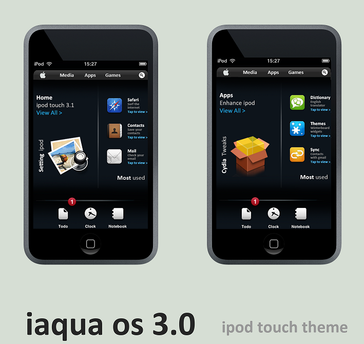 iaqua OS 3.0 ipod touch theme by 6mik-design