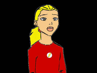 Kid Artemis wearing a Flash shirt.