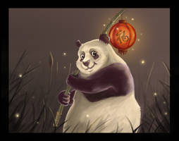 Panda with lantern