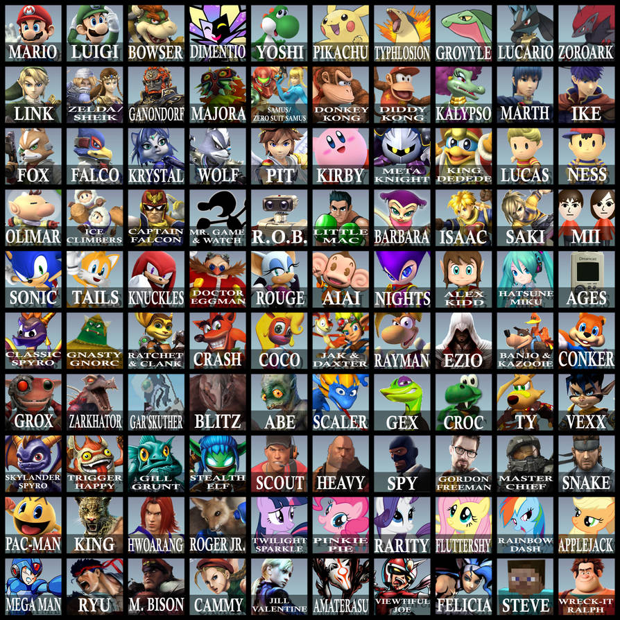 My SSB Roster Version 2.0 by Proceleon on DeviantArt