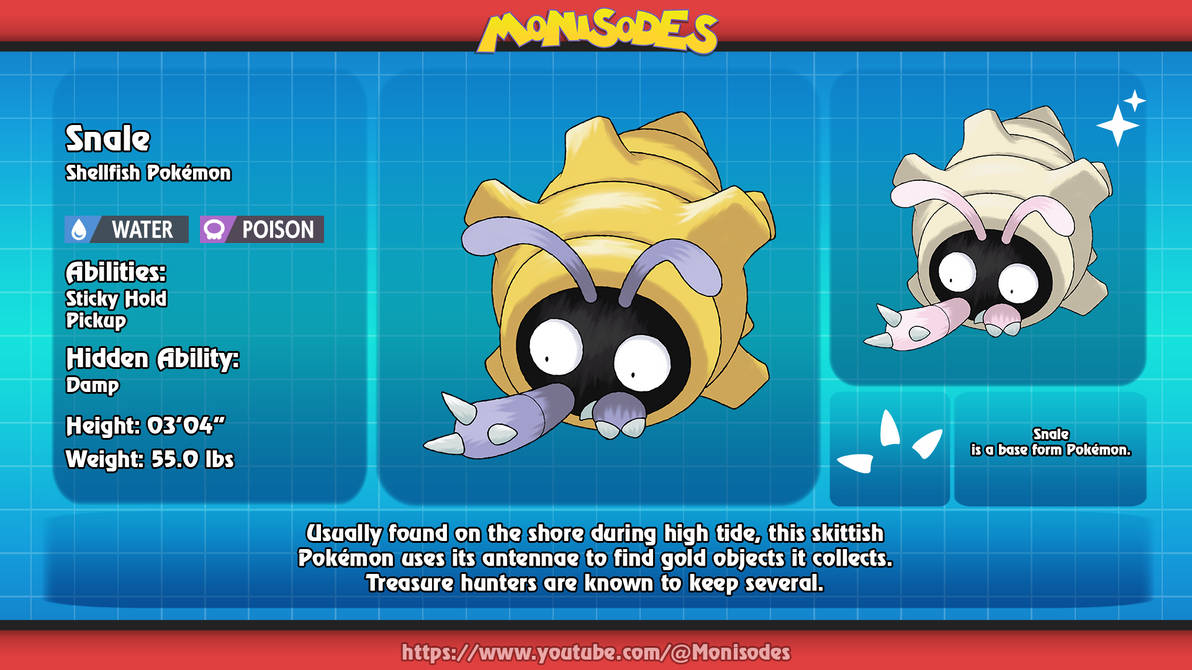 Snaffle Pokemon Nostalgia Collab Pokemon 1 - Snale by Proceleon on DeviantArt