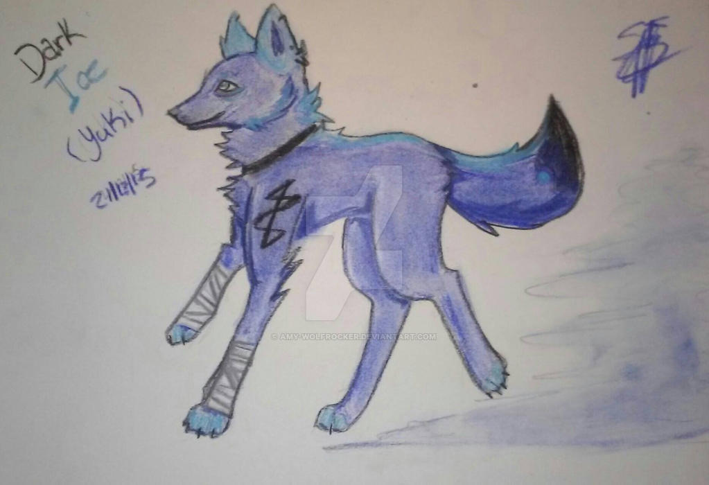 picture Anime Ice Wolf Drawing dark ice anime wolf by amy wolfrocker