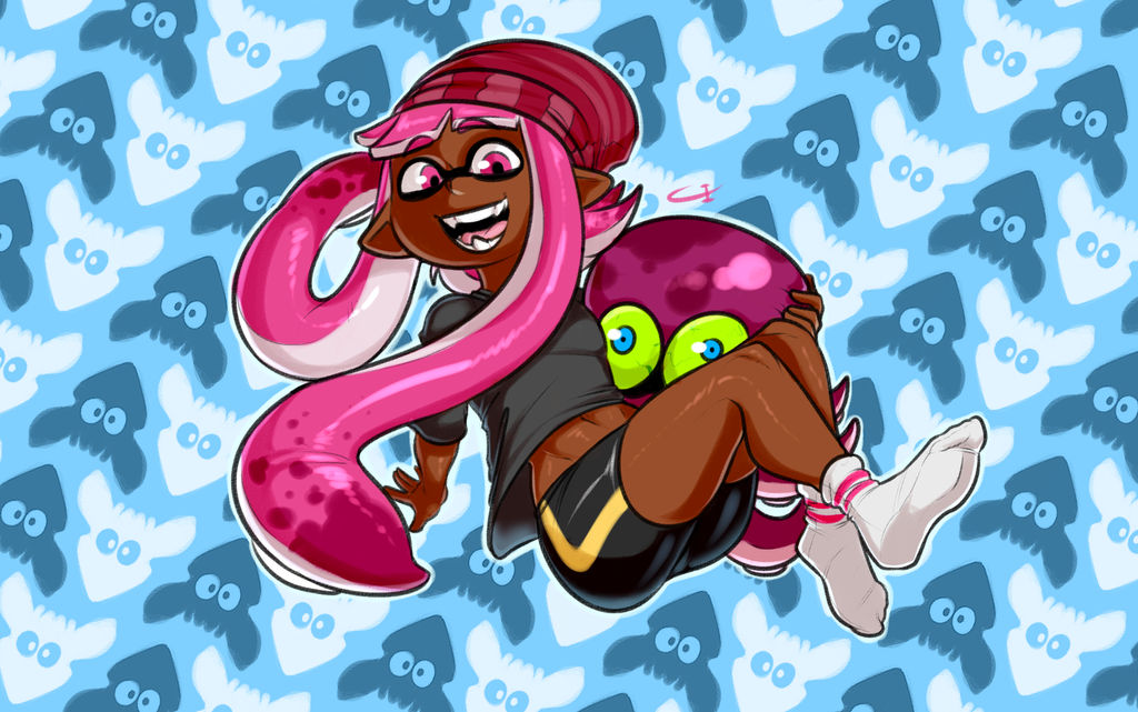 Pink Inkling Jumping Pink Inkling by Eigaka on DeviantArt