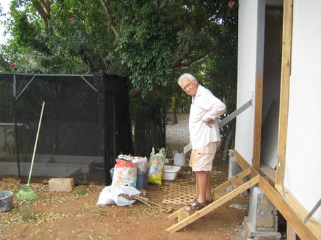 Between the workshop and the greenhouse