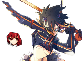 KLK HQ fanart render Ryuuko close up swing