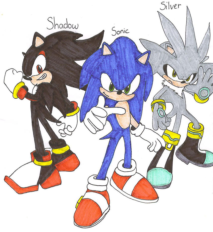 How To Draw Sonic Shadow And Silver All in one Photos.