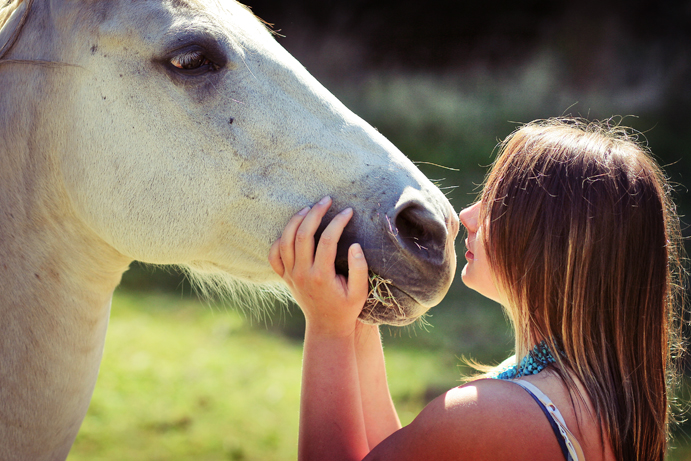 A girl and her horse.