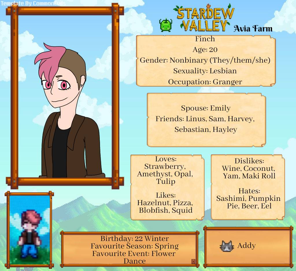 Stardew Valley Character Card by StrawberryFinch3o3 on DeviantArt