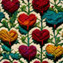 Cross stitch hearts repeatable pattern