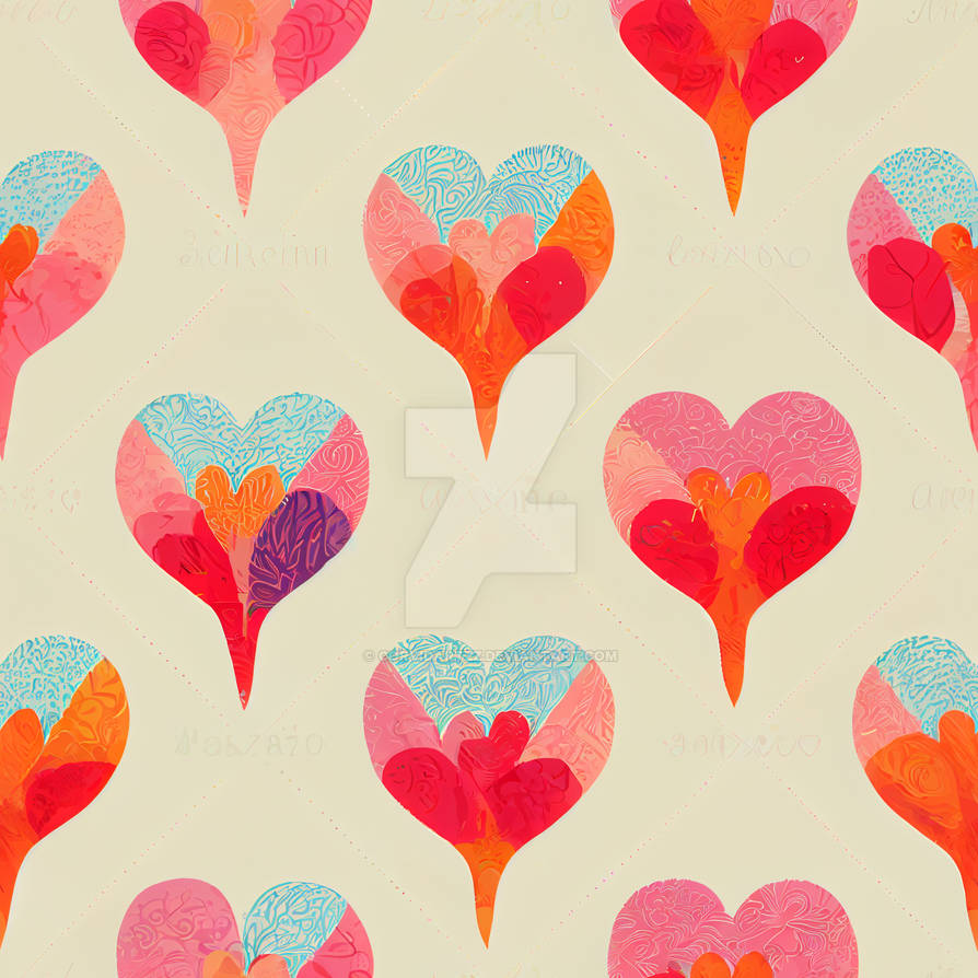 Limited Too Heart Pattern love hearts and colourful repeatable pattern by CorvidArtzz on DeviantArt