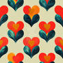 love hearts and colourful repeatable pattern