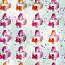 repeatable pattern of colourful orchids