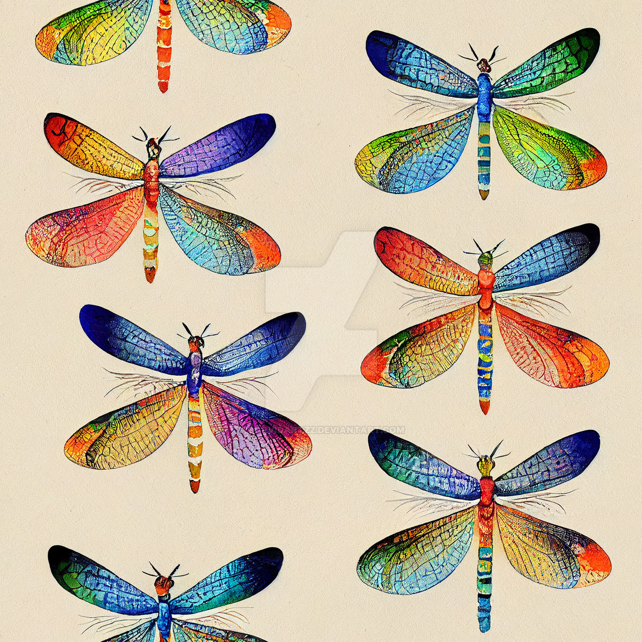 Pattern For Dragonfly repeatable pattern of colourful dragonflies by CorvidArtzz on DeviantArt