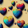 repeatable pattern of colourful hearts