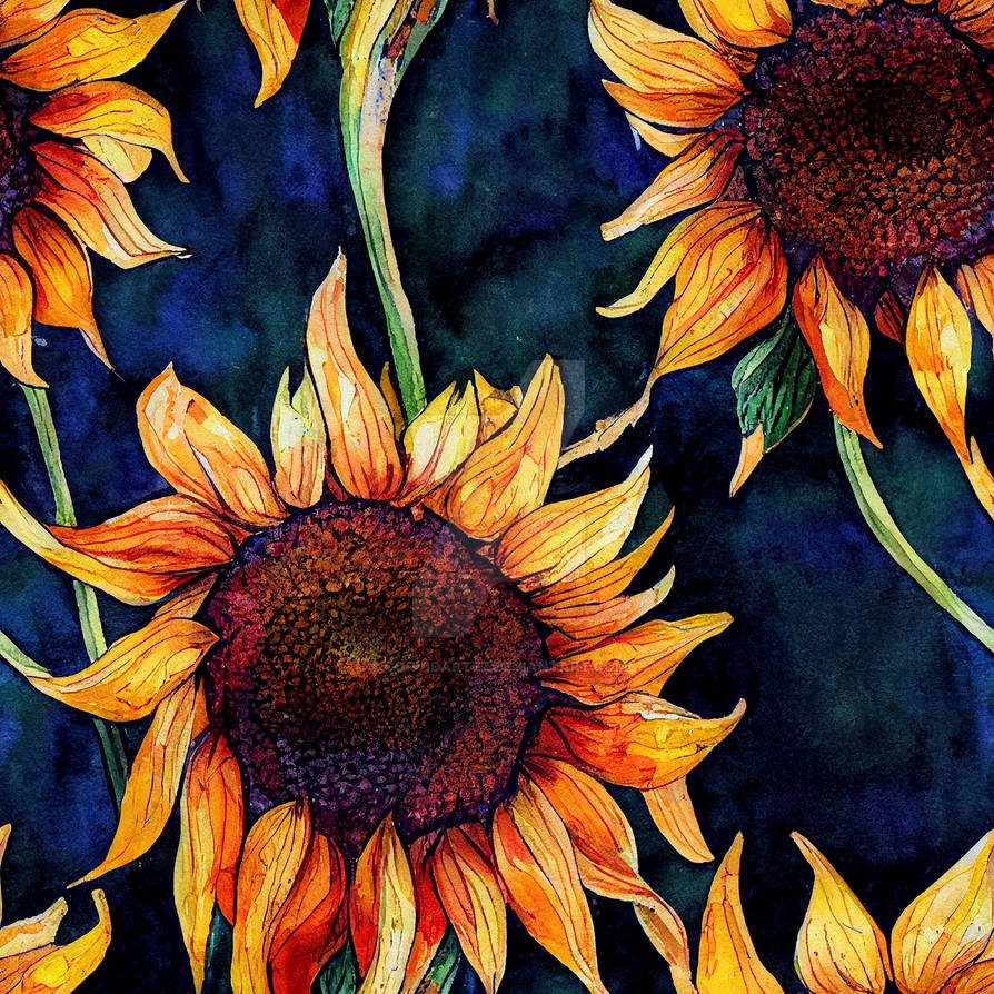 Sun Then Flower Pattern Sunflower repeatable pattern by CorvidArtzz on DeviantArt