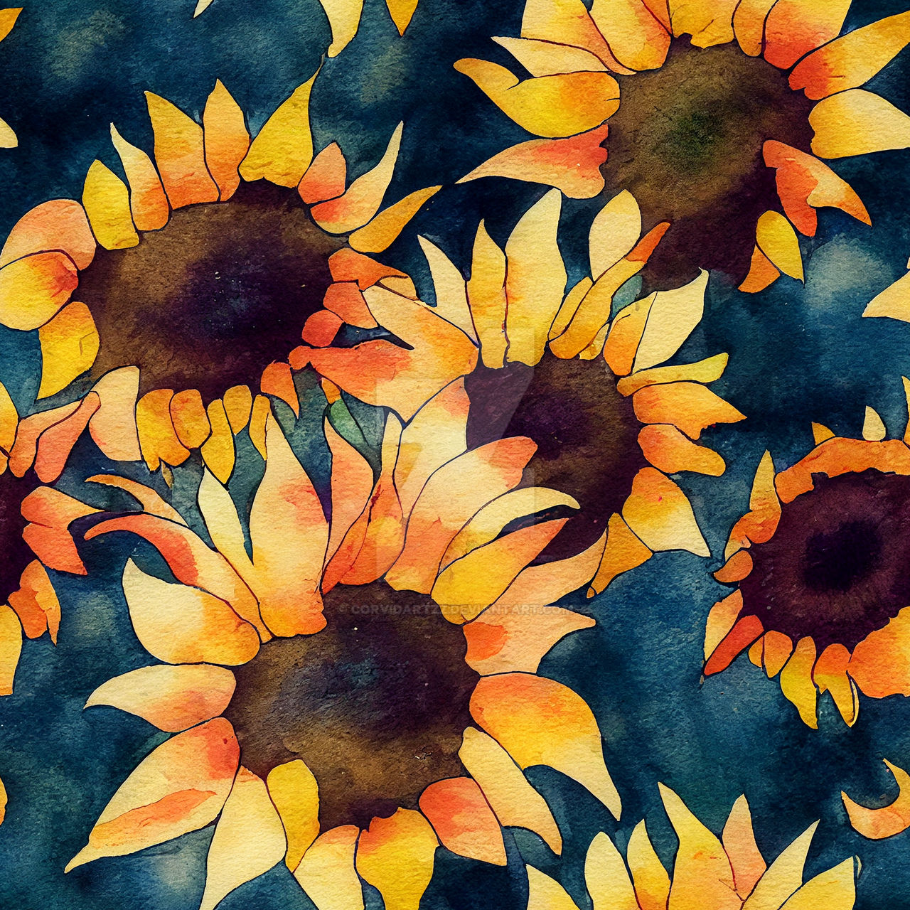 Sun Then Flower Pattern Sunflower repeatable pattern by CorvidArtzz on DeviantArt