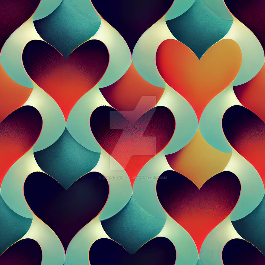 repeatable pattern of colourful hearts by CorvidArtzz on DeviantArt