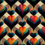 repeatable pattern of colourful hearts