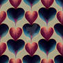 repeatable pattern of colourful hearts