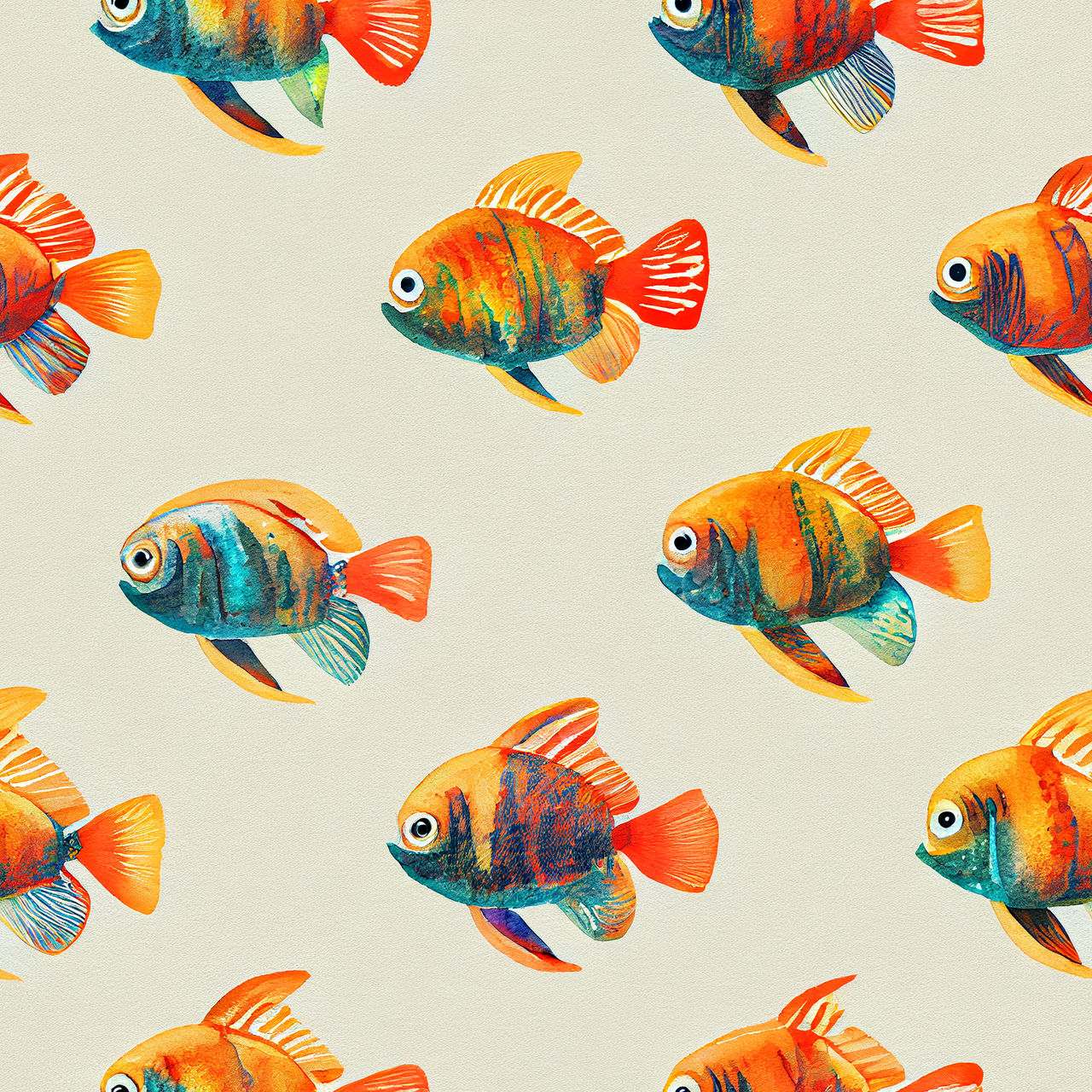 Watercolour repeatable pattern tropical fish by CorvidArtzz on DeviantArt