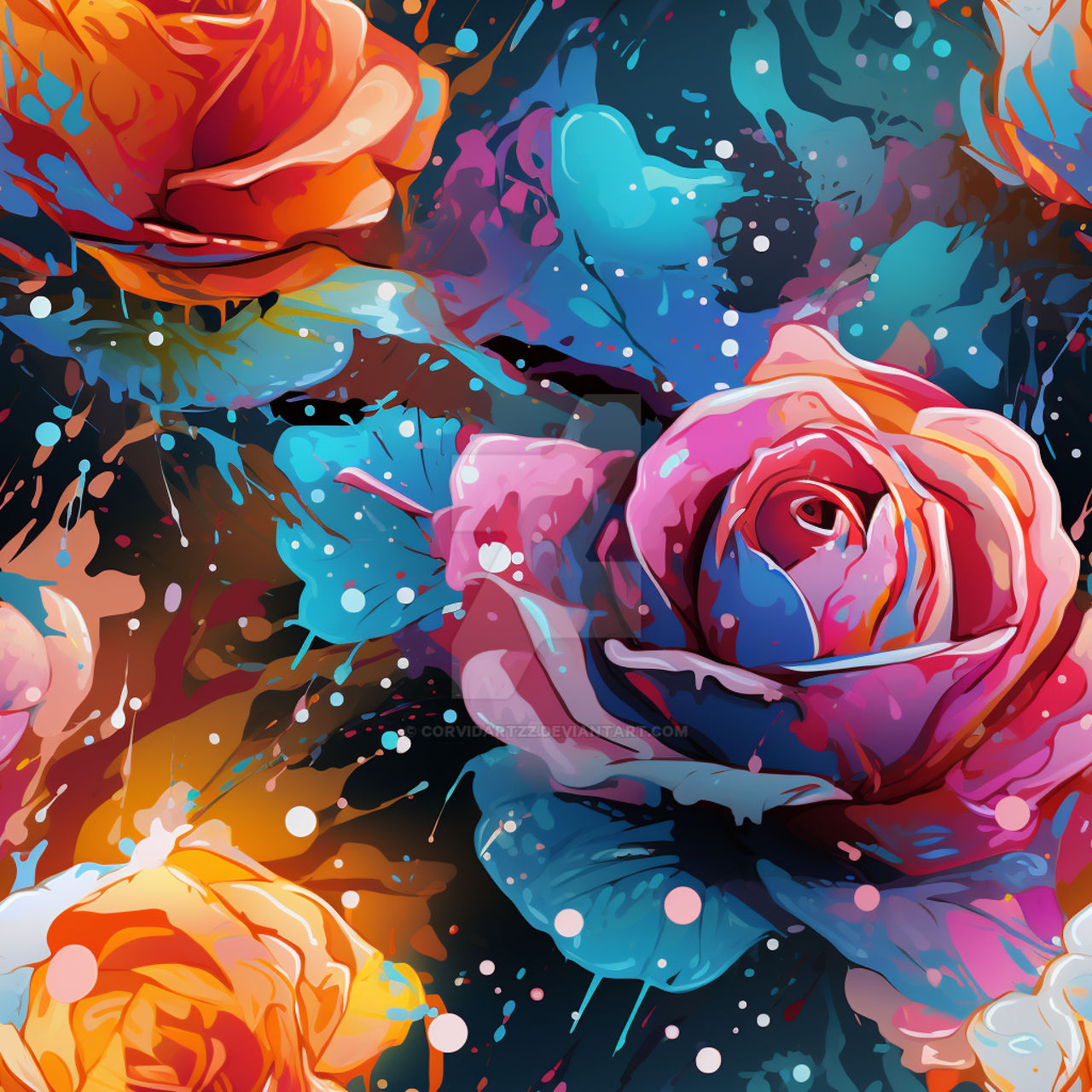 Painted Roses Image Painted roses by CorvidArtzz on DeviantArt