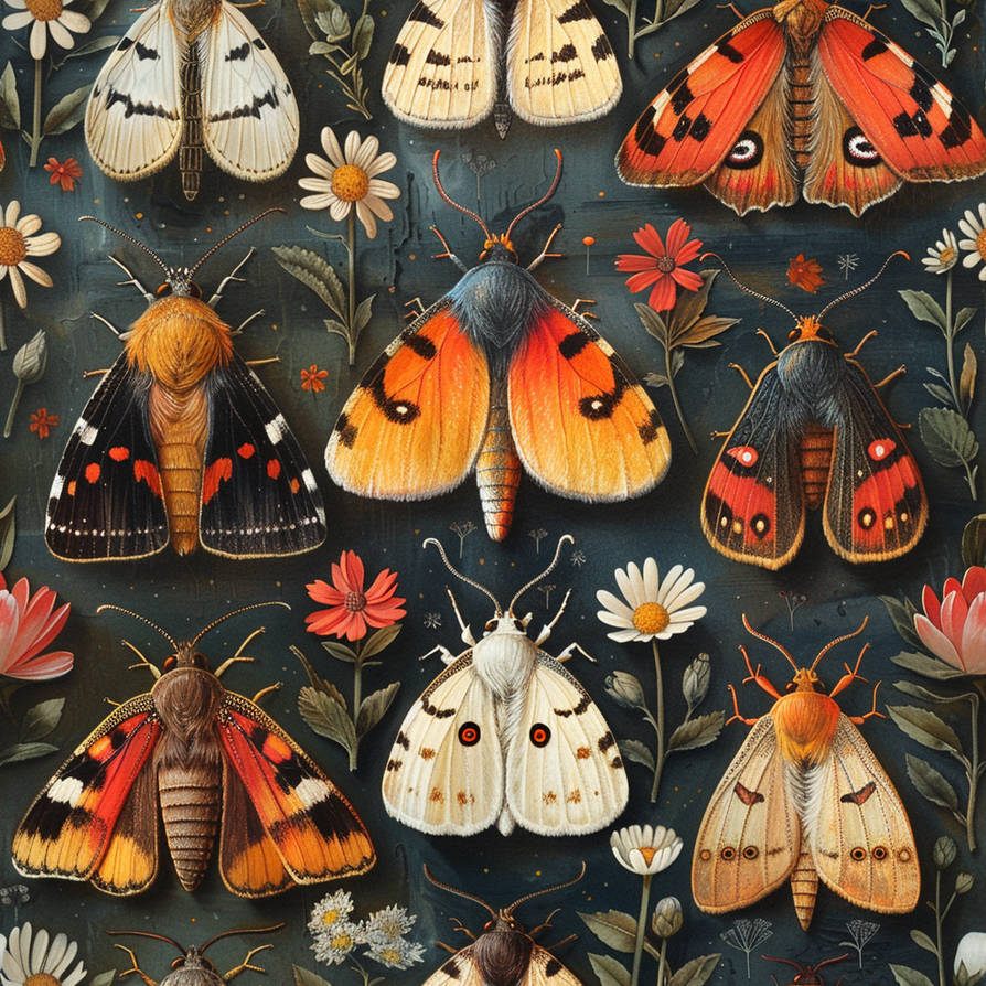 Pretty Pattern Moth Seamless repeatable pattern butterflies and moths by CorvidArtzz on ...