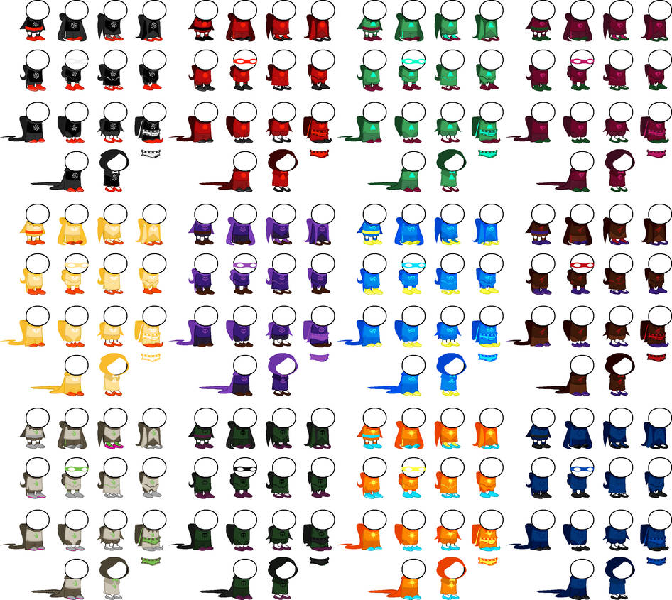 Homestuck God Tier Sprite Bases + Master Classes by Aeromore on DeviantArt