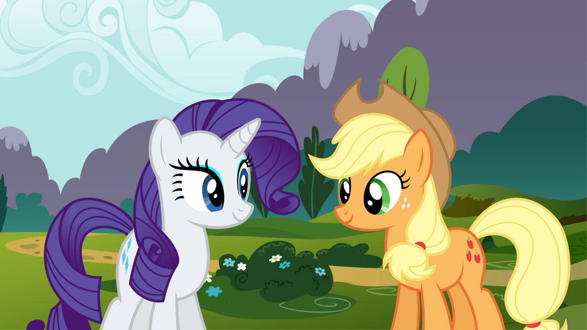 Rarity And Applejack Are Happy. by Luckydog416 on DeviantArt