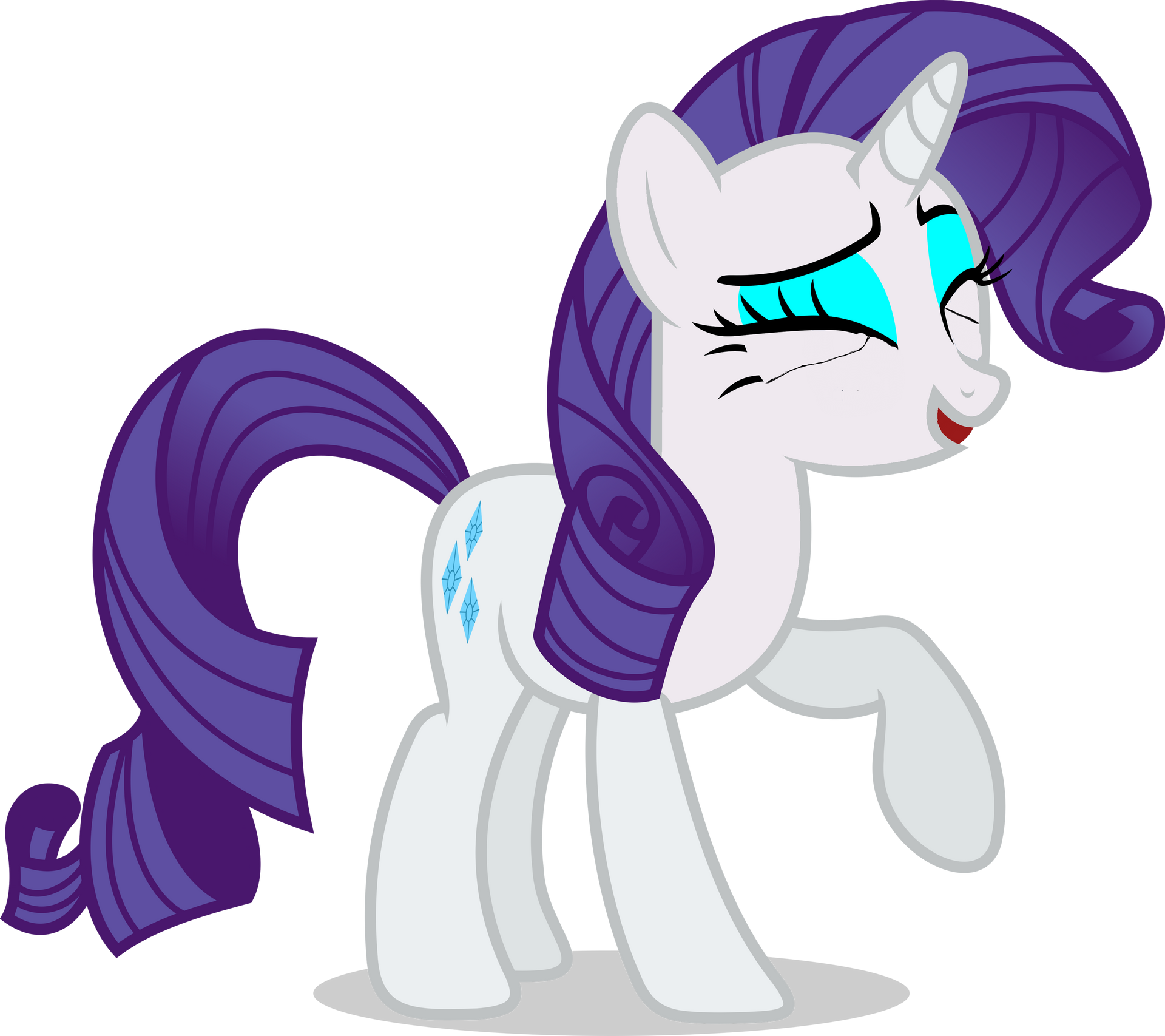 Eyes Closed Happy Rarity by Luckydog416 on DeviantArt